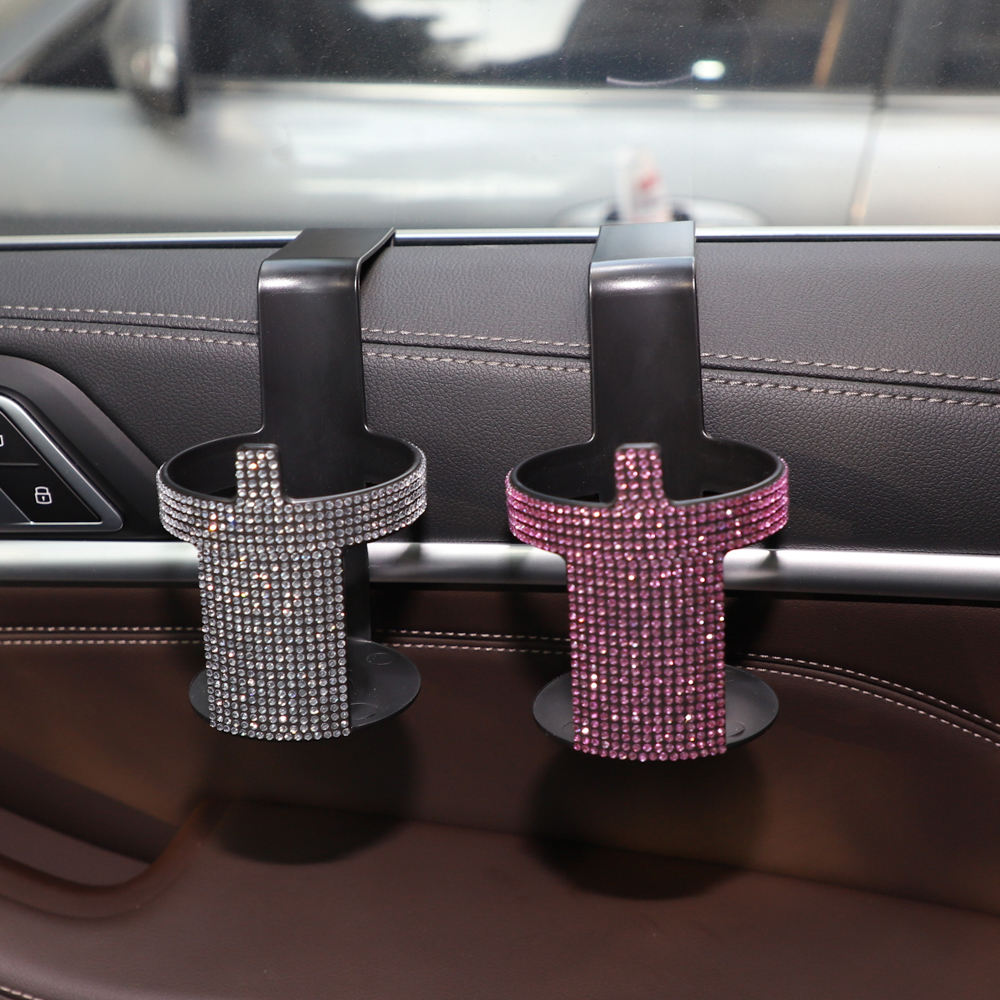 Universal Rhinestone Car Back Seat Cup Holder Hanging Mount | XY Model | Auto Truck Interior Water B